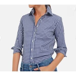 UNTUCKit Women's Navy Blue Gingham Shirt